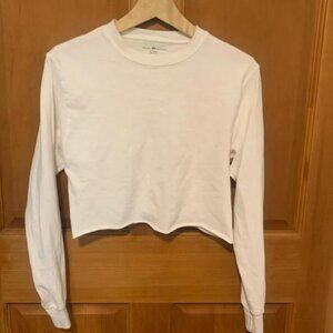 Brandy Melville White Cropped Longsleeve, One size